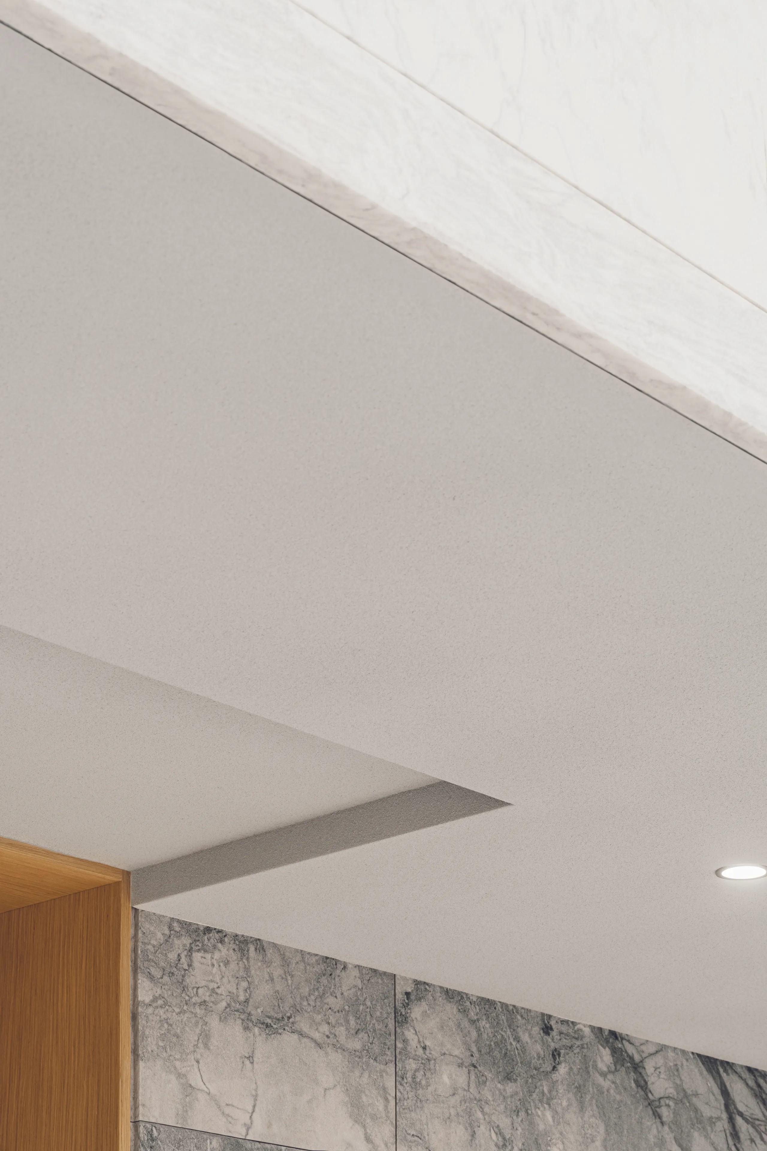 A Rockfon Chicago Metallic suspended ceiling grid.