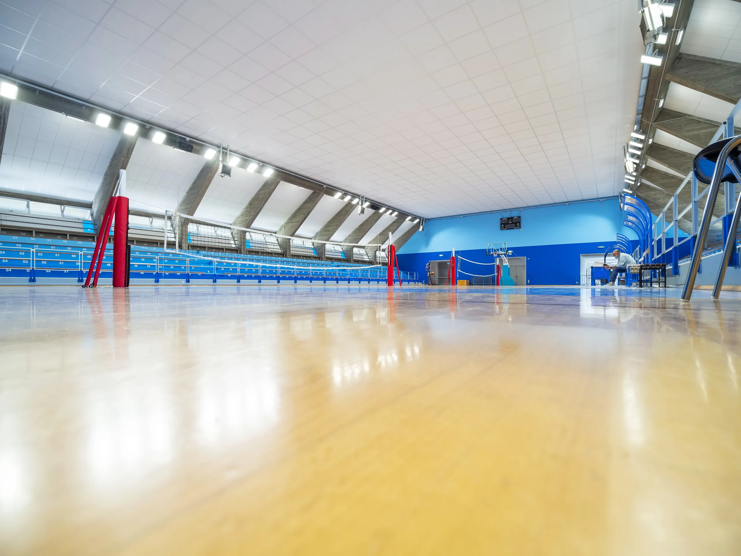 Close-up view of Rockfon acoustic ceiling tiles.