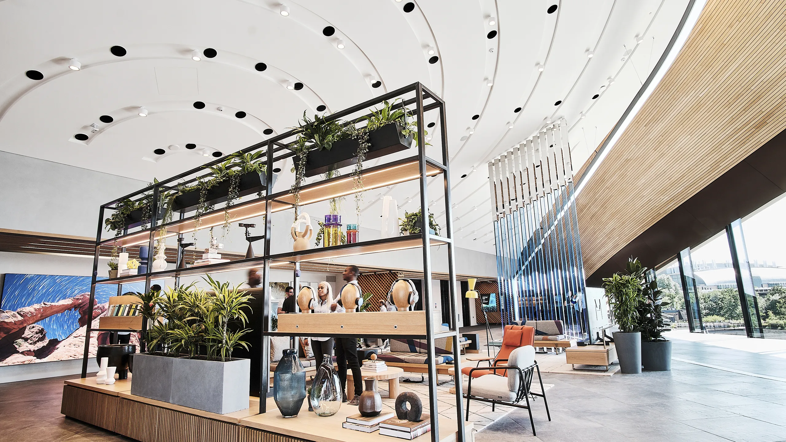 Samsung KX Breeam-certified building with acoustic ceilings