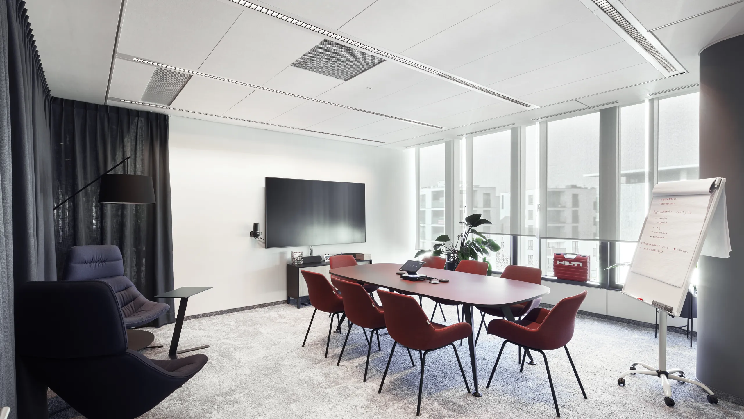 Consulting Room in Hilti Office Warsaw in Warszawa Poland with Rockfon Sonar X-Edge