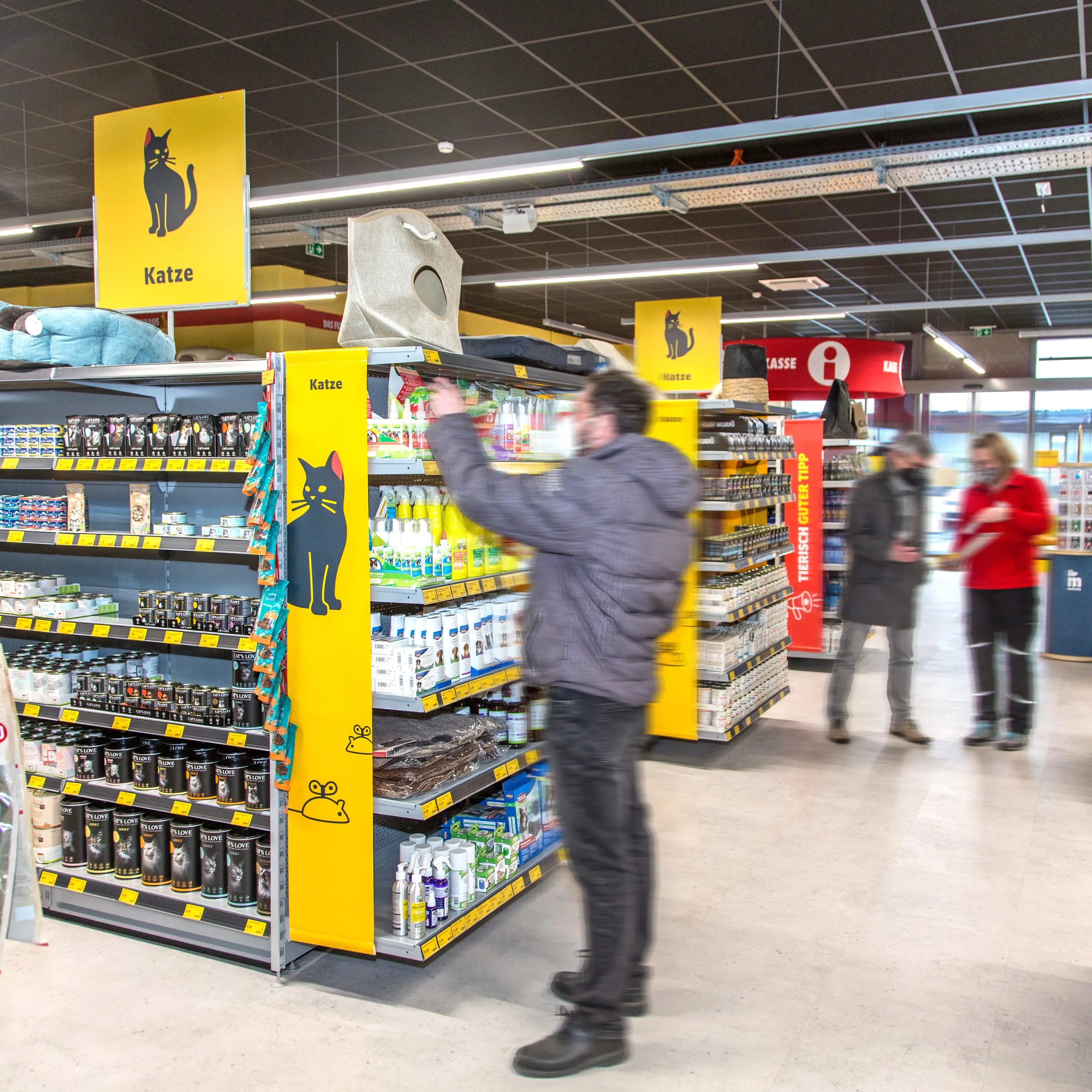 A supermarket with acoustic solutions for noise control.