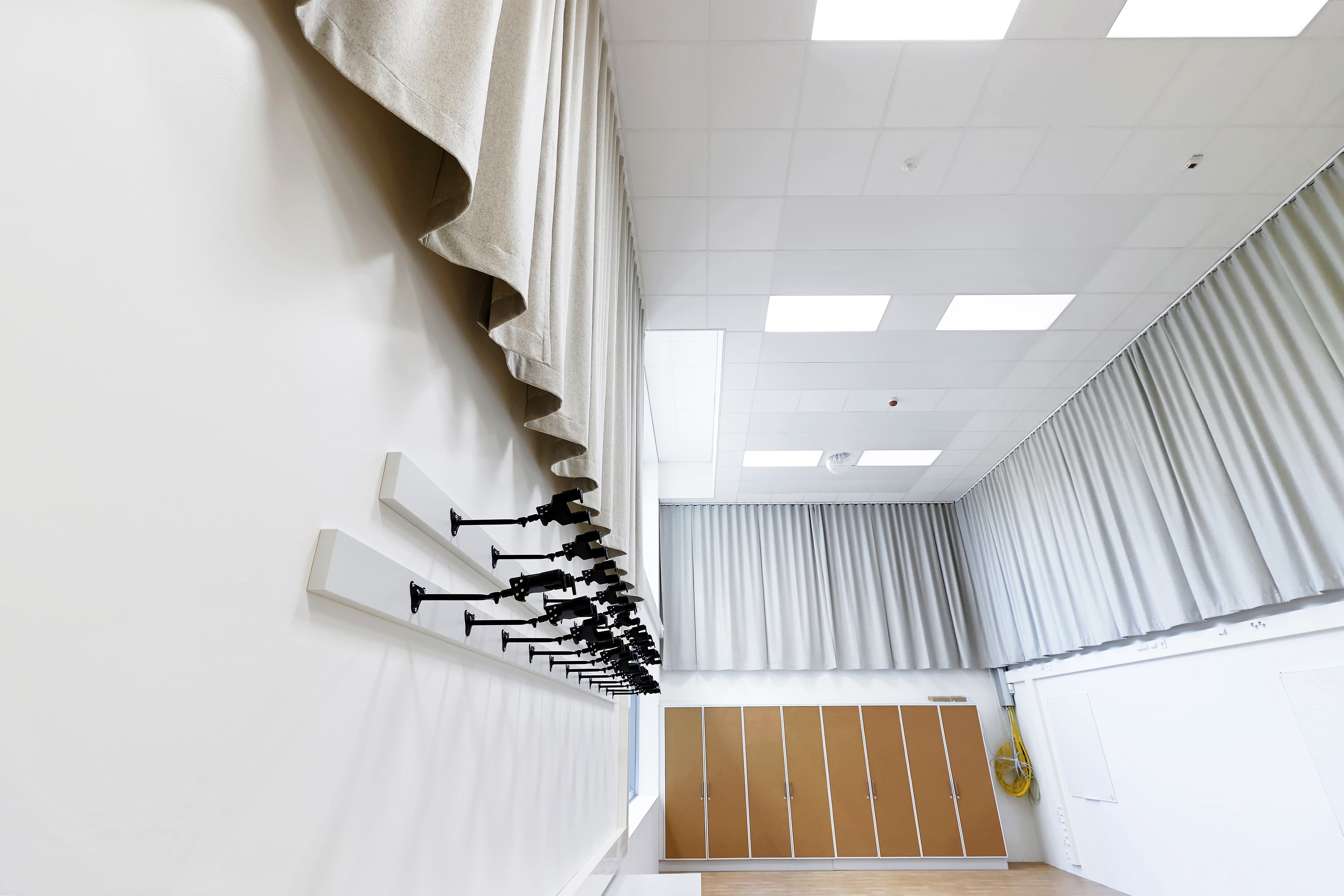 music room white acoustic ceiling tiles