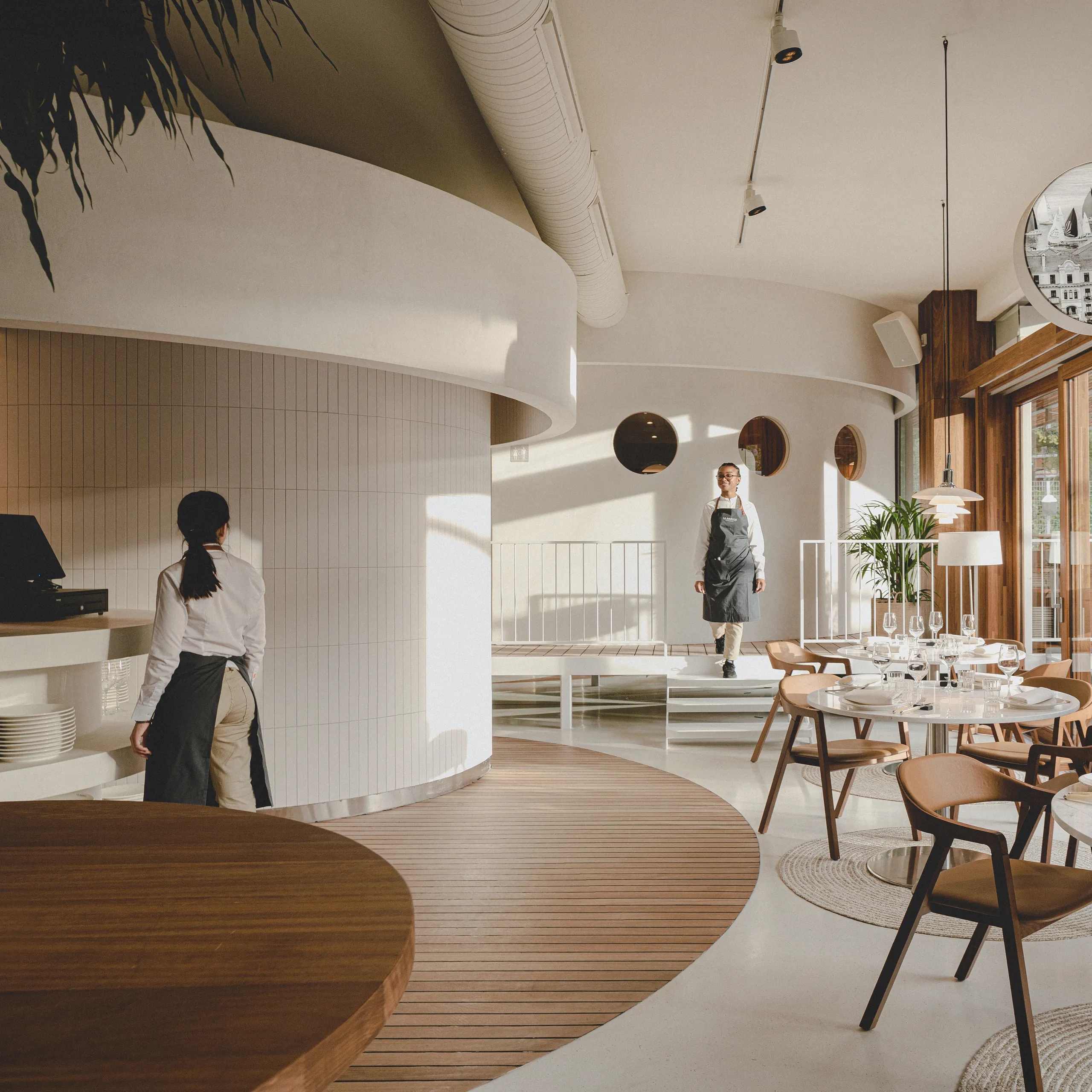 Restaurant acoustics optimised using restaurant acoustic design.