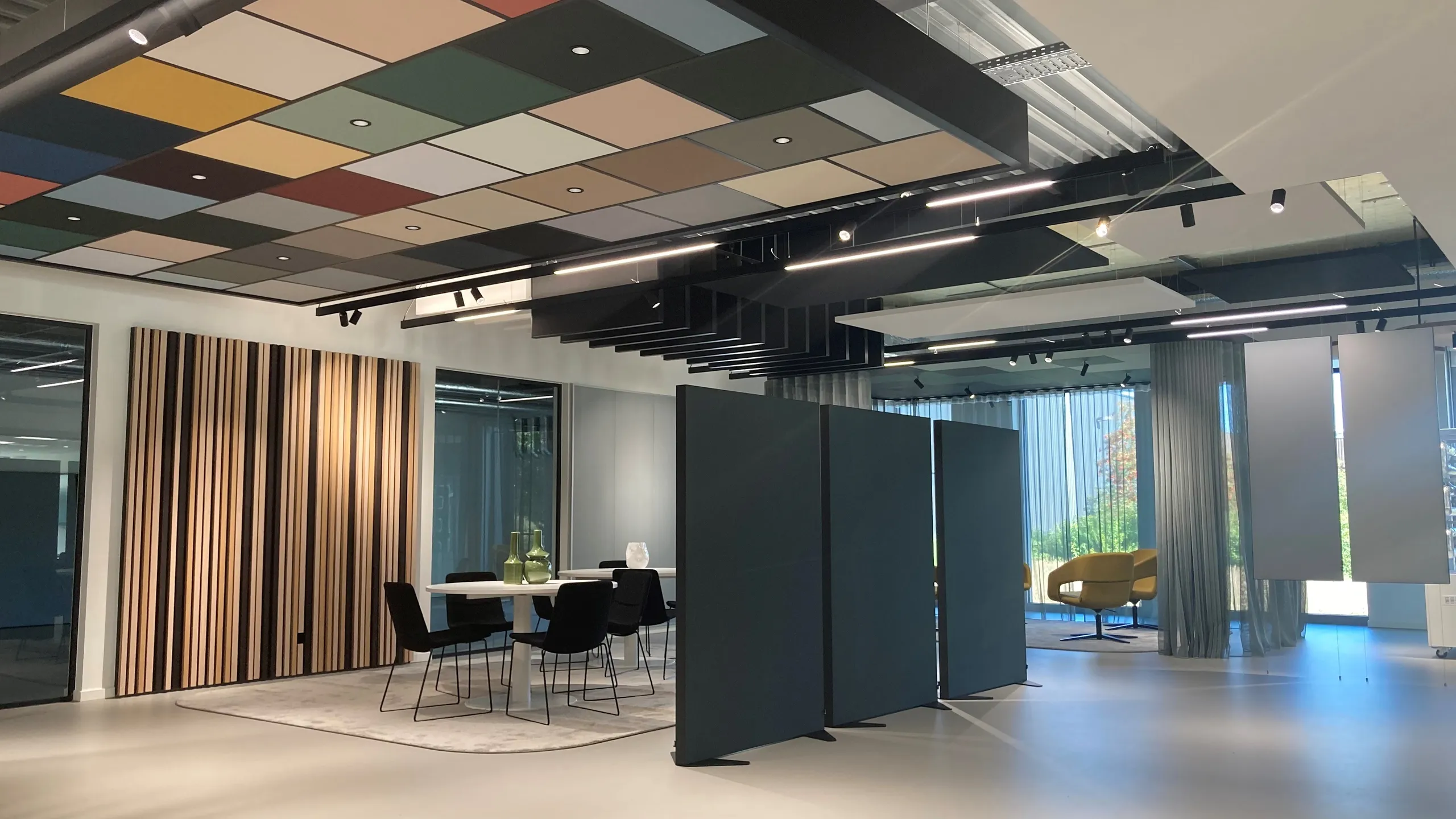 Rockfon Color-all checkered ceiling tiles